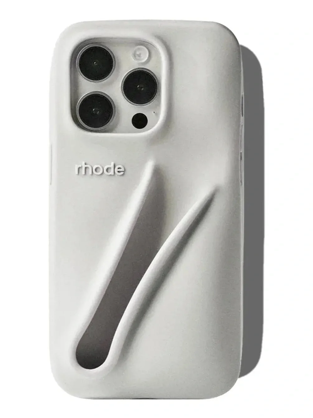 RHODE Soft Gray Lip Case with Built-In Lip Tube Holder
